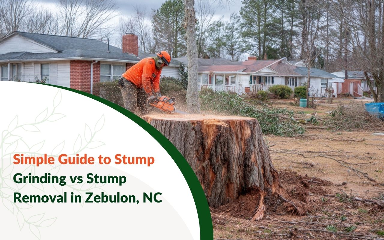 Stump Grinding vs Stump Removal in Zebulon, NC comparison for yard impact and timelines