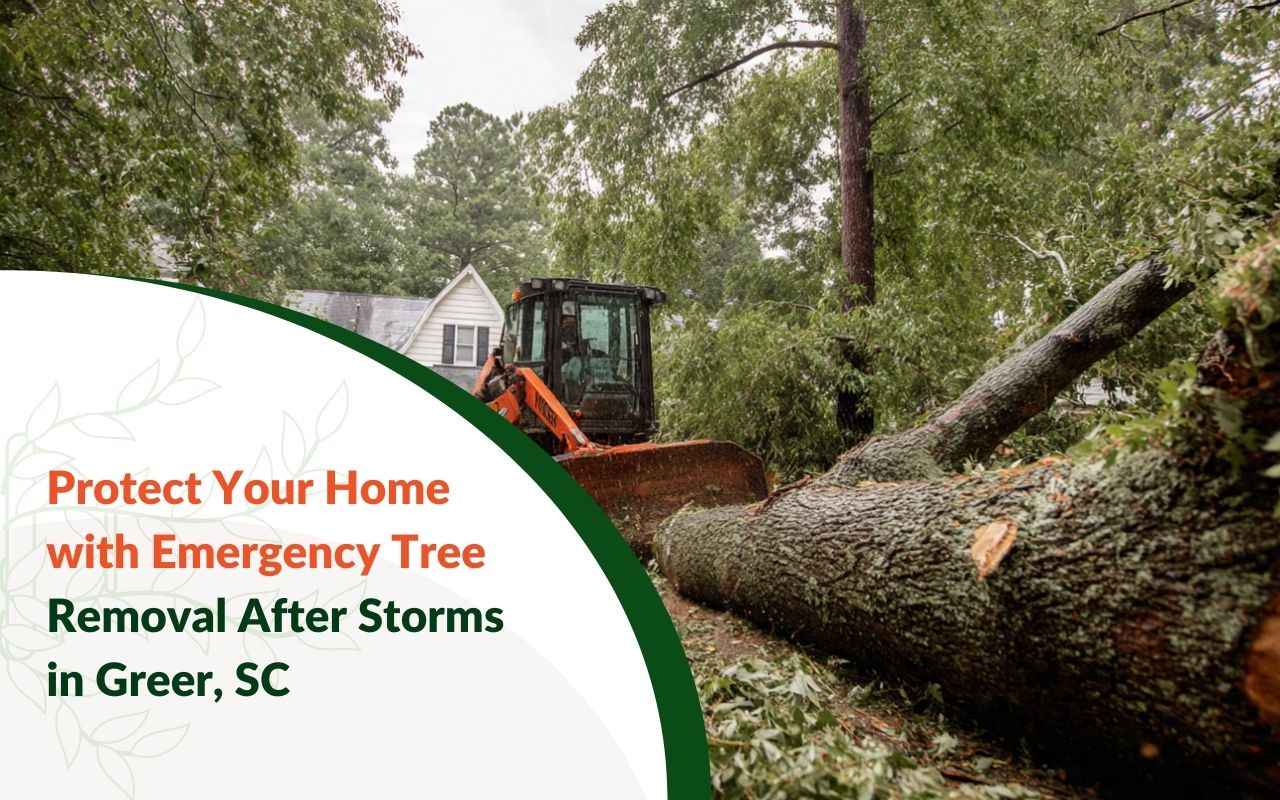 Emergency Tree Removal After Storms in Greer, SC clearing a fallen tree from a driveway
