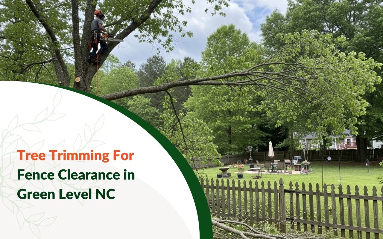 Tree Trimming for Fence Clearance in Green Level NC near a backyard fence