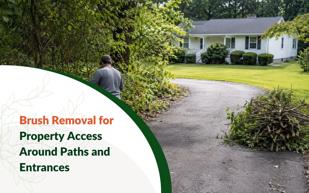Brush Removal for Property Access clearing overgrowth near a driveway