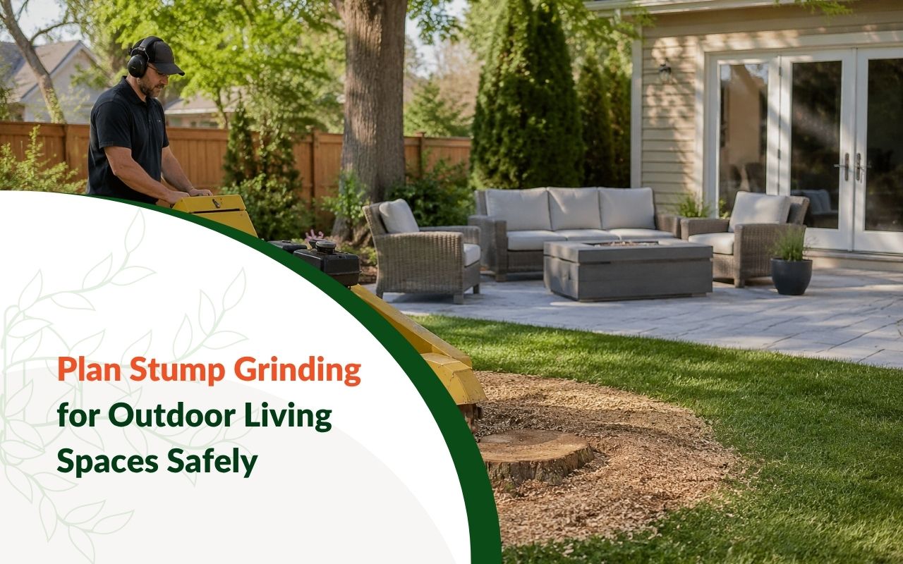 Stump Grinding for Outdoor Living Spaces in a clean backyard